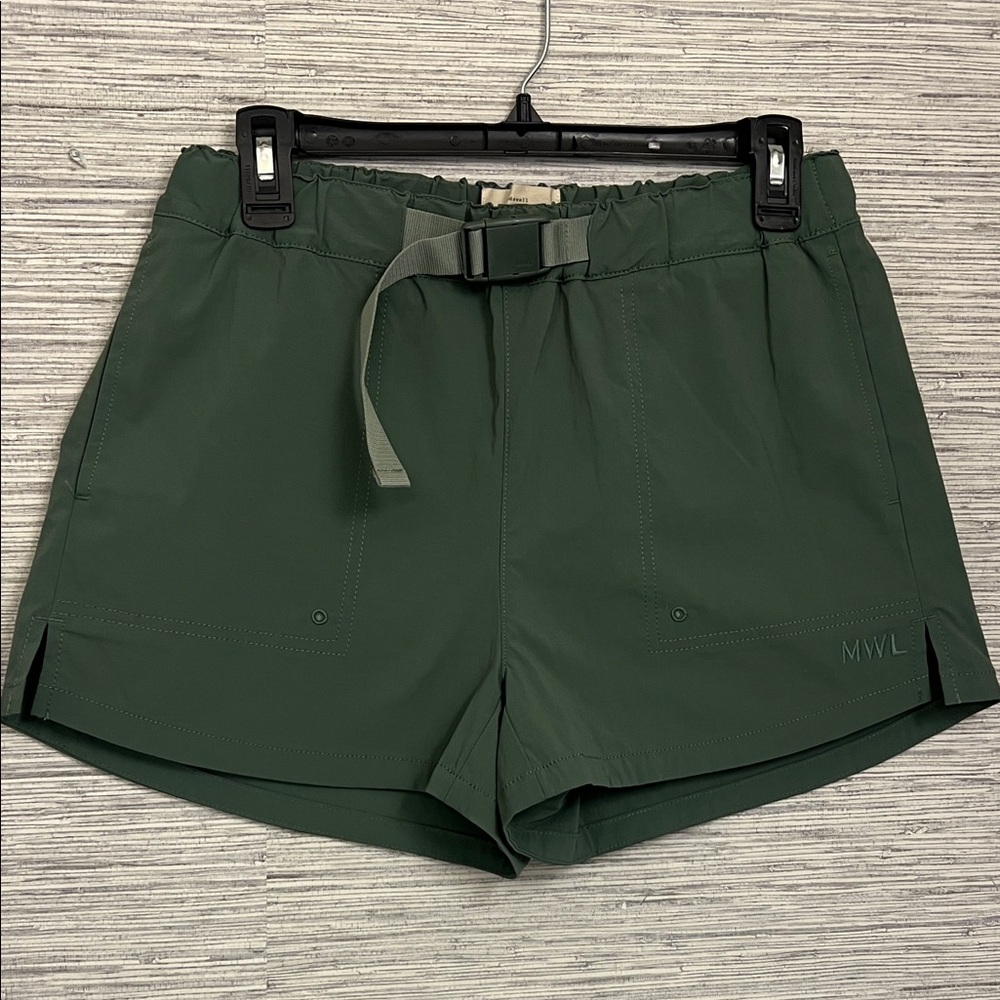 Madewell Deep Green Athletic Shorts with Webbing Belt